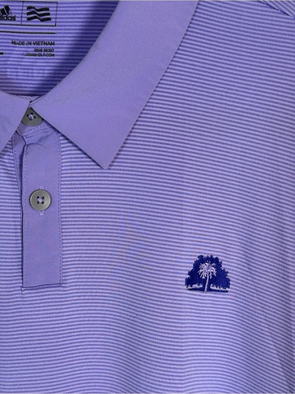 Adidas May River Golf Club Palmetto Bluff Men's XL Purple Performance Polo Shirt